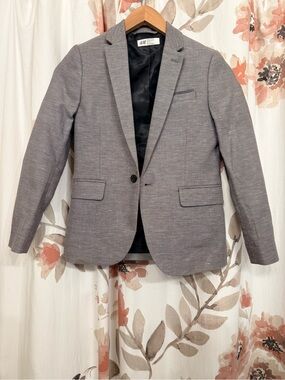 Grey Linen Boy Blazer